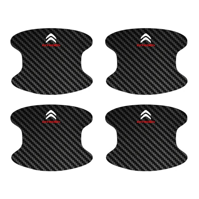 ATU4 Car Door Handle Protective film Carbon fiber Door Door Threshold Anti-scratch Sticker For Citroen C3 C4 DS4 C5 C5X C-Quatre