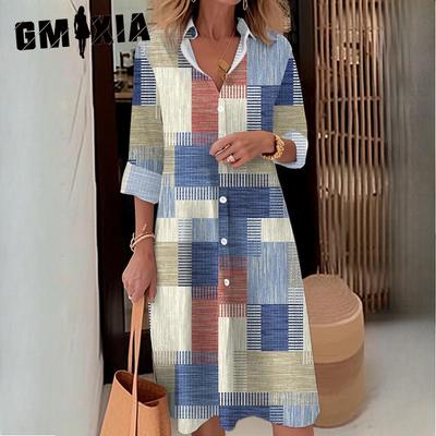 Осенне-зимняя женская повседневная рубашка с воротником на пуговицах и длинным рукавом, свободная рубашка