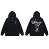 Unisex Hooded Zip-Up Sweatshirt Oversized Cotton Long Sleeve Casual Pullover