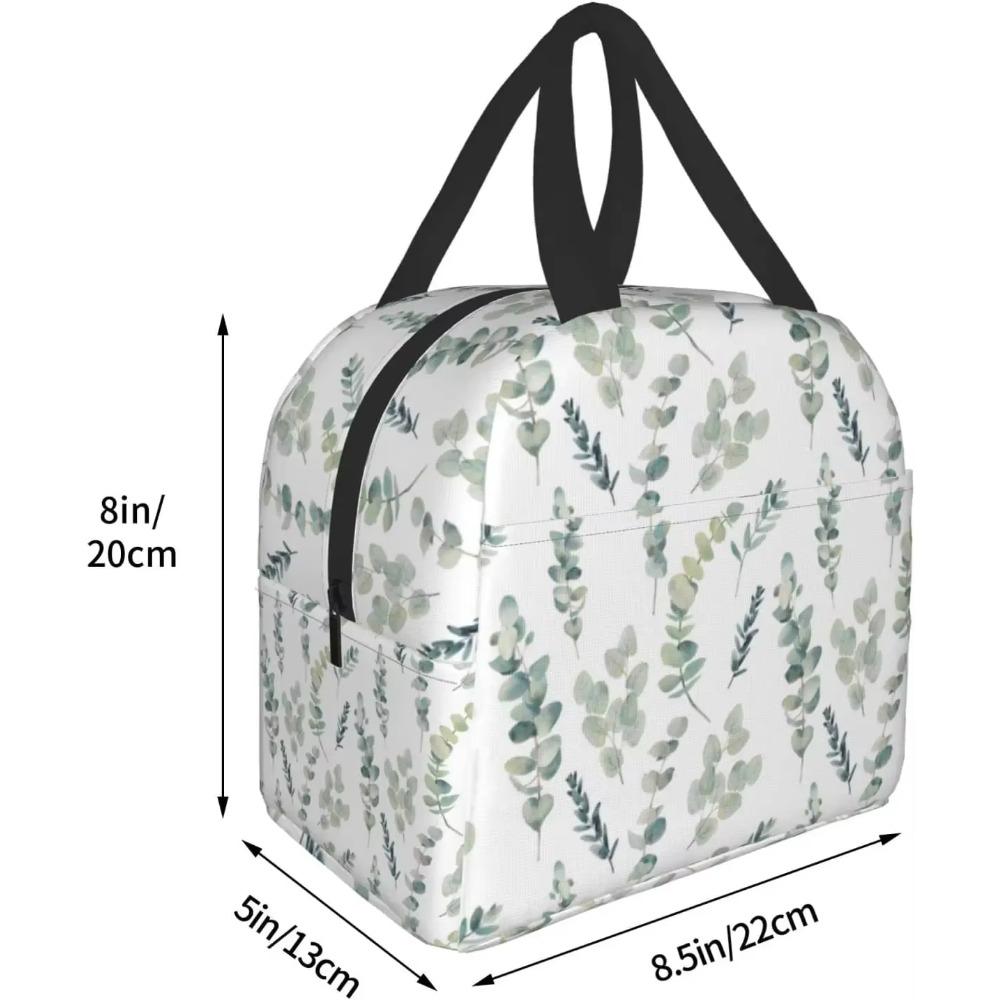 Sage Insulated Lunch Bag for Women Green Leaf Reusable Lunch Box Freezable Cooler Thermal Waterproof Tote Bag for Travel Picnic