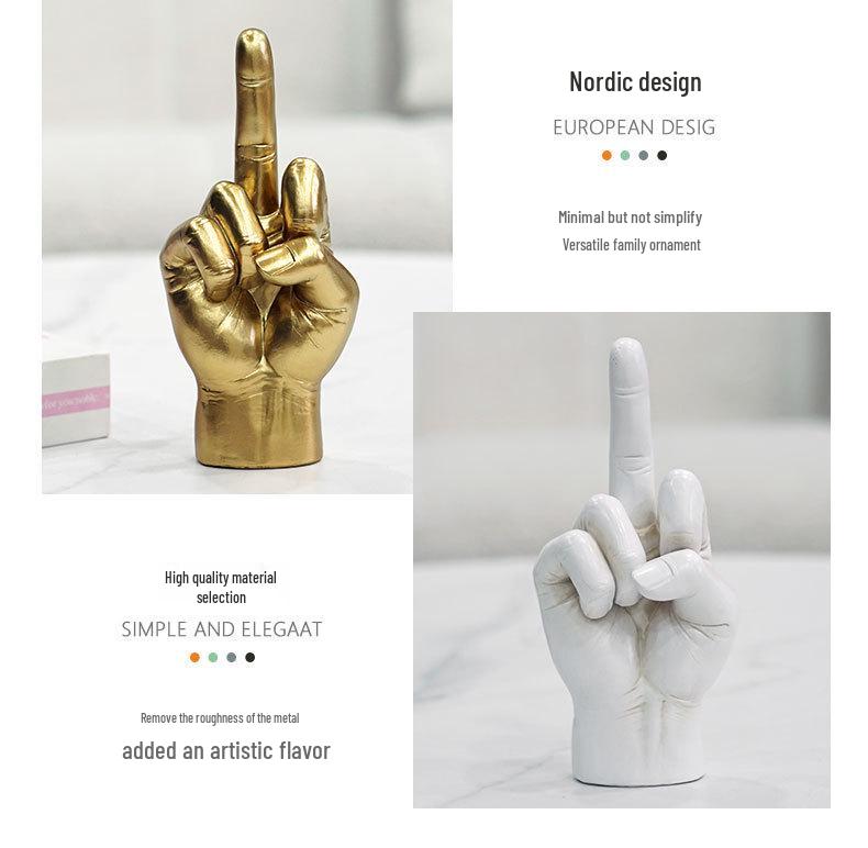 Американский жест средним пальцем, полимерная скульптура для креативного домашнего декора