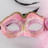 Feather Masquerade Mask with Flower for Women, Masquerade Half Face Mask Feathered Eyemask for Halloween Party Dress up