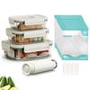 CABIBOX Rectangular Vacuum Storage Canister Set of 10 Vacuum Bags and 4 Sealing Includes Vacuum Keeps Food Fresh for Longer [630/1040/1480ml] Sliders,