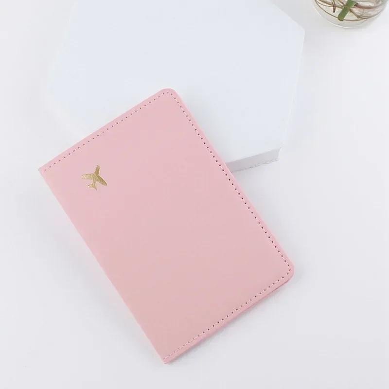 Pu Leather Passport Cover Simple Letter Plane Pattern Men Women Travel Wedding Passport Covers Holder Fashion Wedding Gift