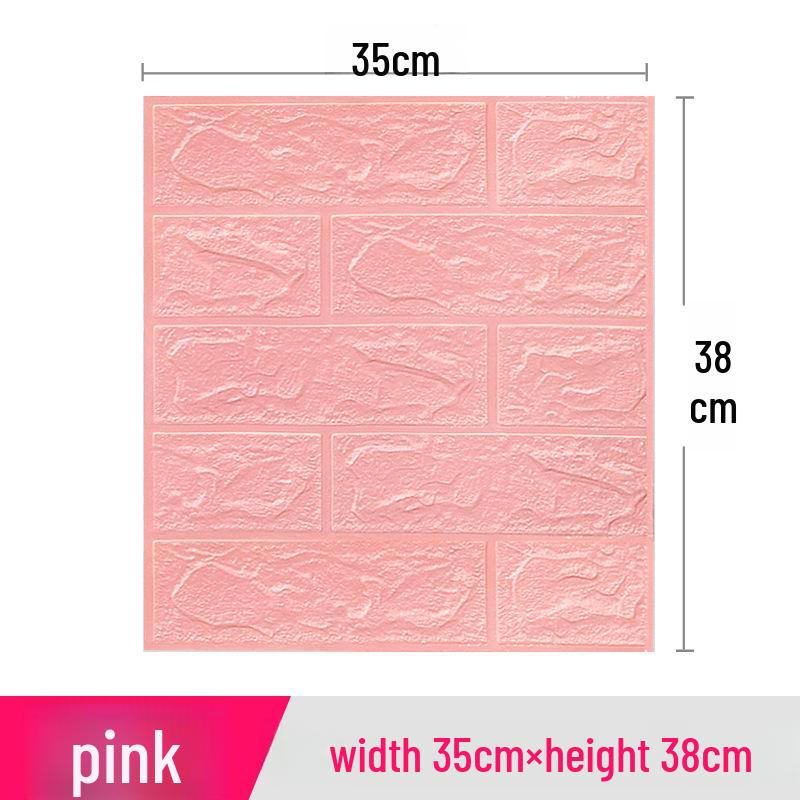 3D Brick Pattern Self-Adhesive Wall Sticker: Anti-Collision, Soft, 35x38, Small Size