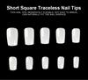 kads 500 шт., накладные ногти, французские короткие квадратные накладные ногти, маникюр, акриловые ногти, полное покрытие, инструменты для украшения ногтей