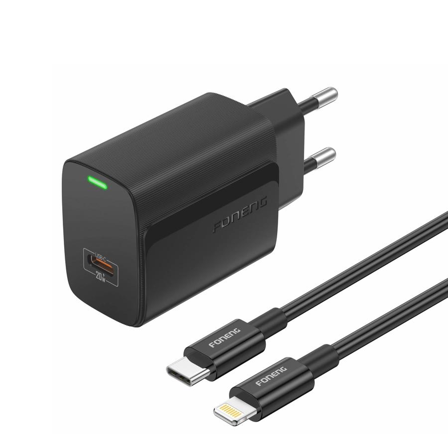 Foneng Eu65 Pd 20W Wall Charger For Apple Lightning + 1M Usb-C Cable