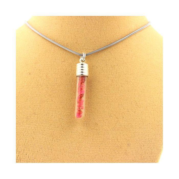 Pierres et Minéraux. Collier Spinelle brut. Modèle tube et spirale.