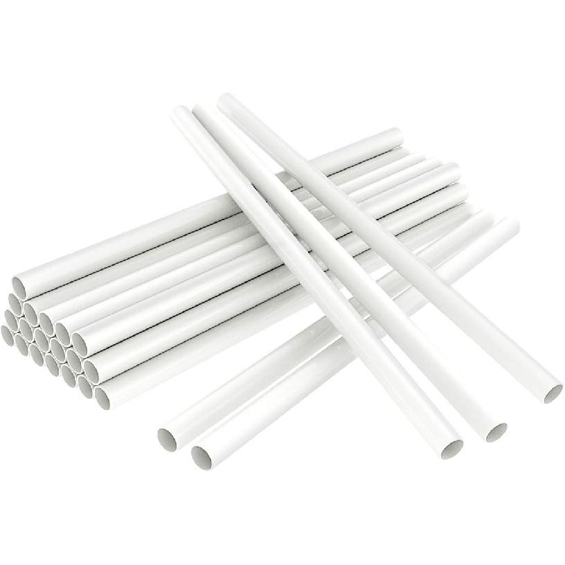 White Plastic Cake Dowel Rods for Tiered Cake Construction and Stacking Supporting Cake Round Dowels Straws with 0.4 Inch Diameter (9.5 Inch)