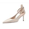 Soft Leather French Pointed Head Shallow Mouth Single Shoes Women's Spring and Autumn Summer New Beautiful Temperament Stiletto High Heels