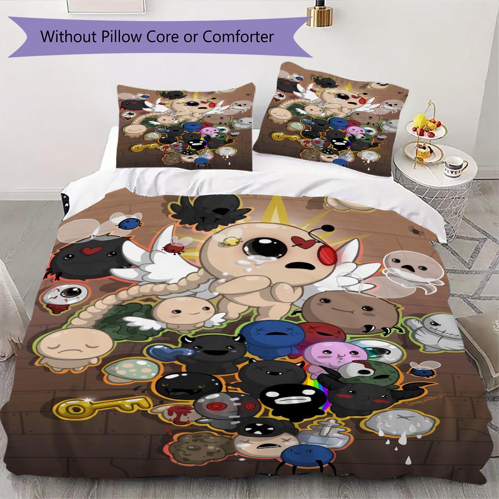 The Binding of Isaac Pattern Bedding,Quilt Set Quilt Cover Pillowcase Home Birthday Gift (1*duvet cover+2*pillowcase,without core)XSJT0917025