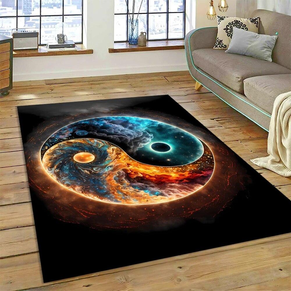 Yin and Yang 3D Naturalize Chinese Tai Chi Carpet Rug for Home Living Room Bedroom Sofa Doormat Decor,Kids Area Rug Non-slip Mat