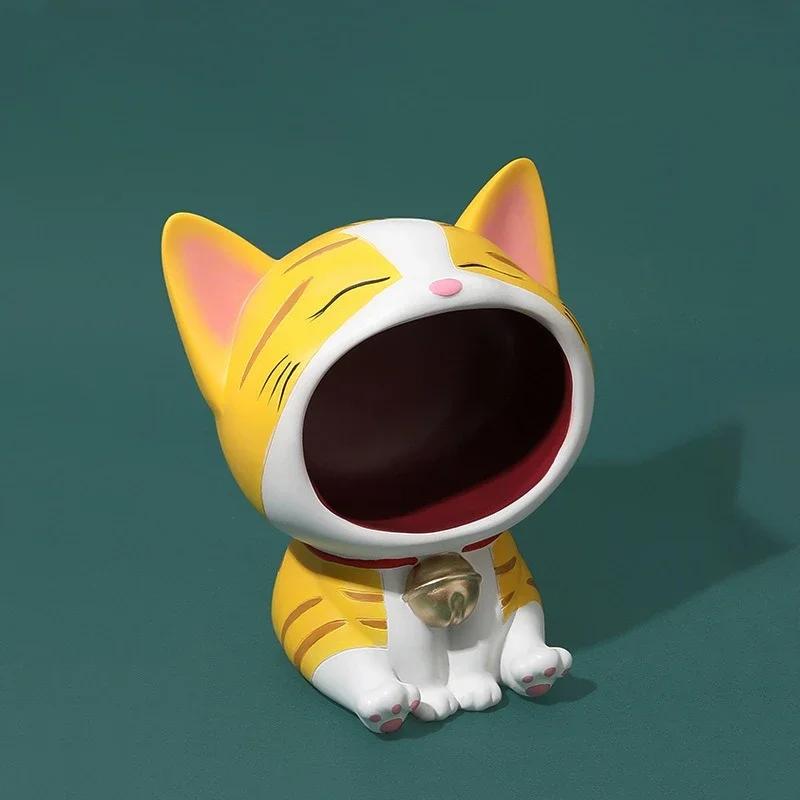 Креативный милый большой рот кота мультфильм украшение гостиной ключница для хранения кукольный поднос украшения для хранения домашнего переезда подарок