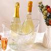 Transparent Ice Bucket with 2 Spoon Handles Beverage Champagne Bucket Wine Champagne Cooling Bucket for Bar Holiday Party