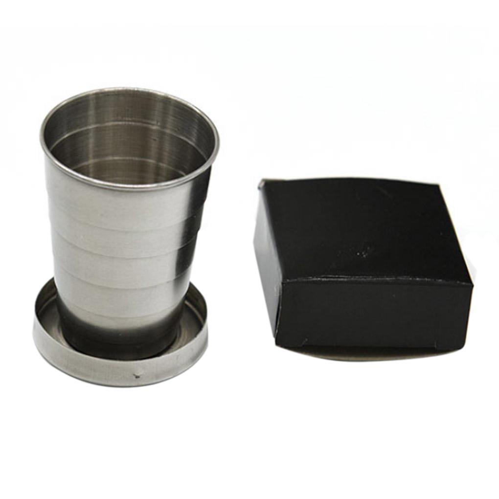 Складная телескопическая чашка из нержавеющей стали, складная чашка для спорта на открытом воздухе, кемпинга, рыбалки, портативная чашка для воды