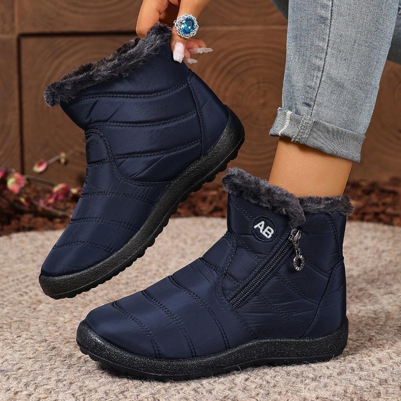 Women's Boots Winter New Thick-soled Lightweight Velvet Waterproof Women's Shoes Side Zipper High-top Snow Boots