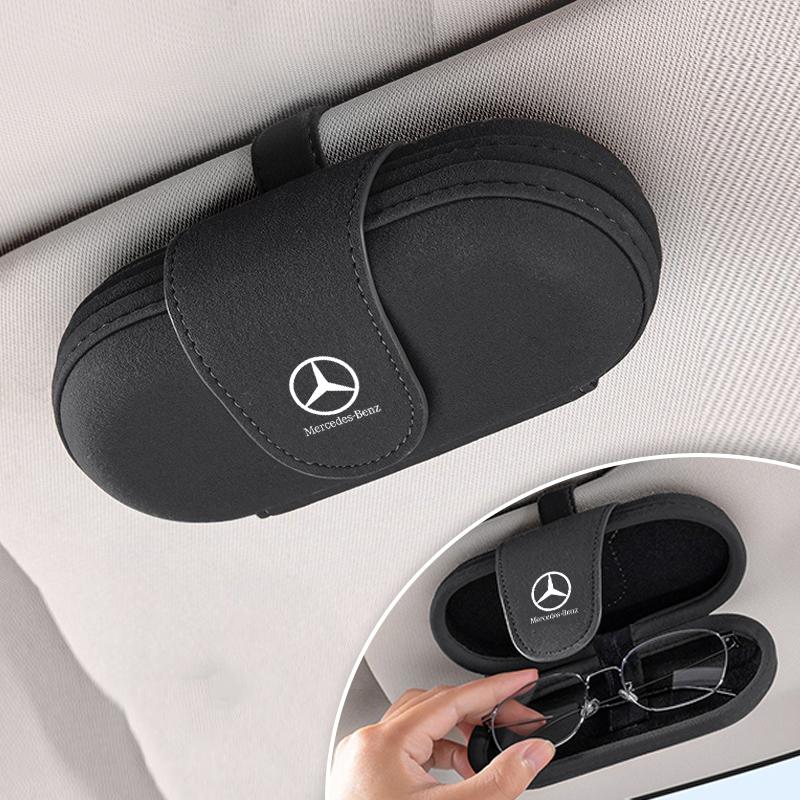AQ132New Car sun visor glasses clip suede bracket Interior Eyeglasses Holder For Mercedes Benz AMG Class A W222 W204 W214 CLS CLE CLA