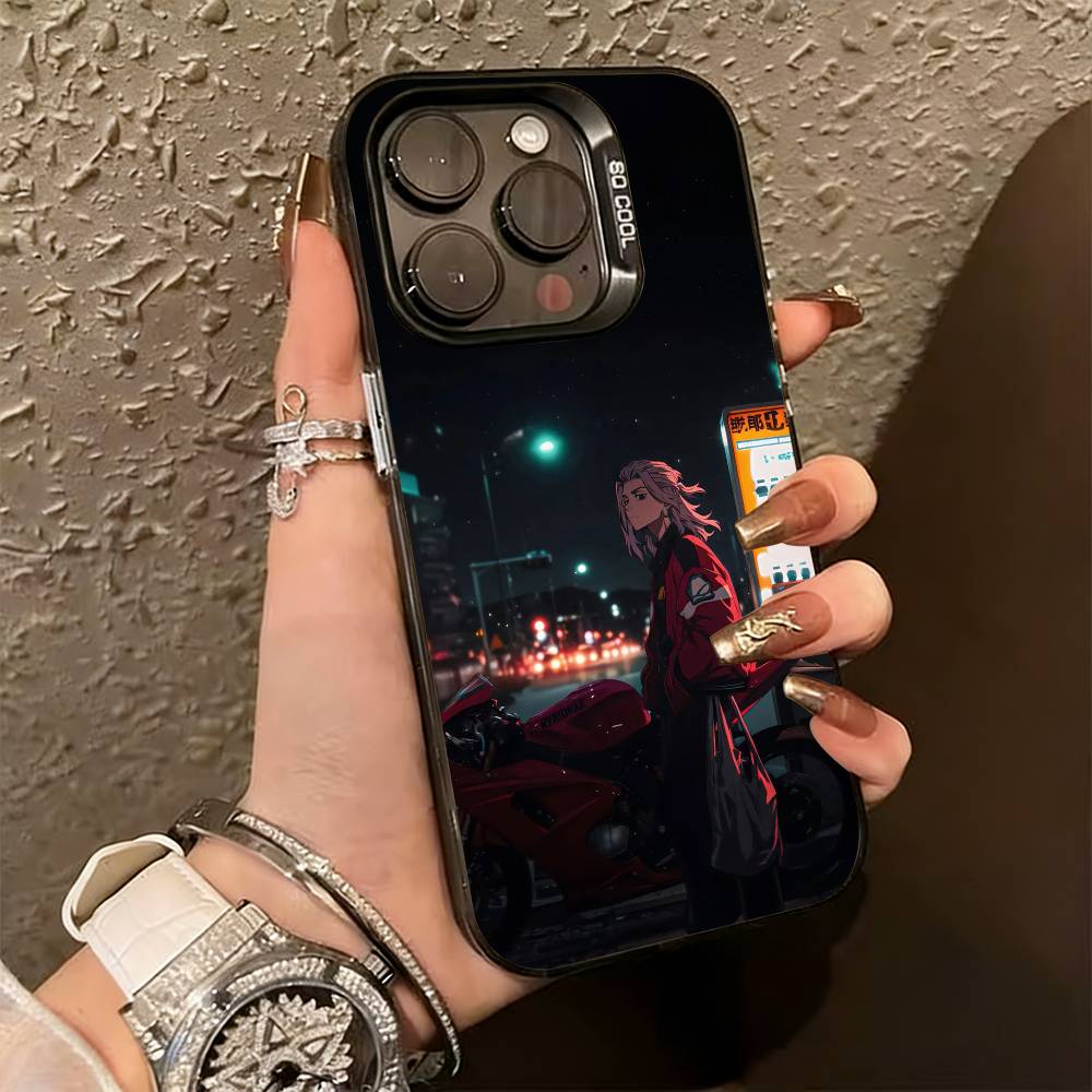 Mikey & Draken Tokyo Revengers Уличная одежда Чехол для телефона Для iPhone 17,16,15,14,13,12,11 Plus,Pro Max,XS,Красочный Серебристо-Черный Чехол