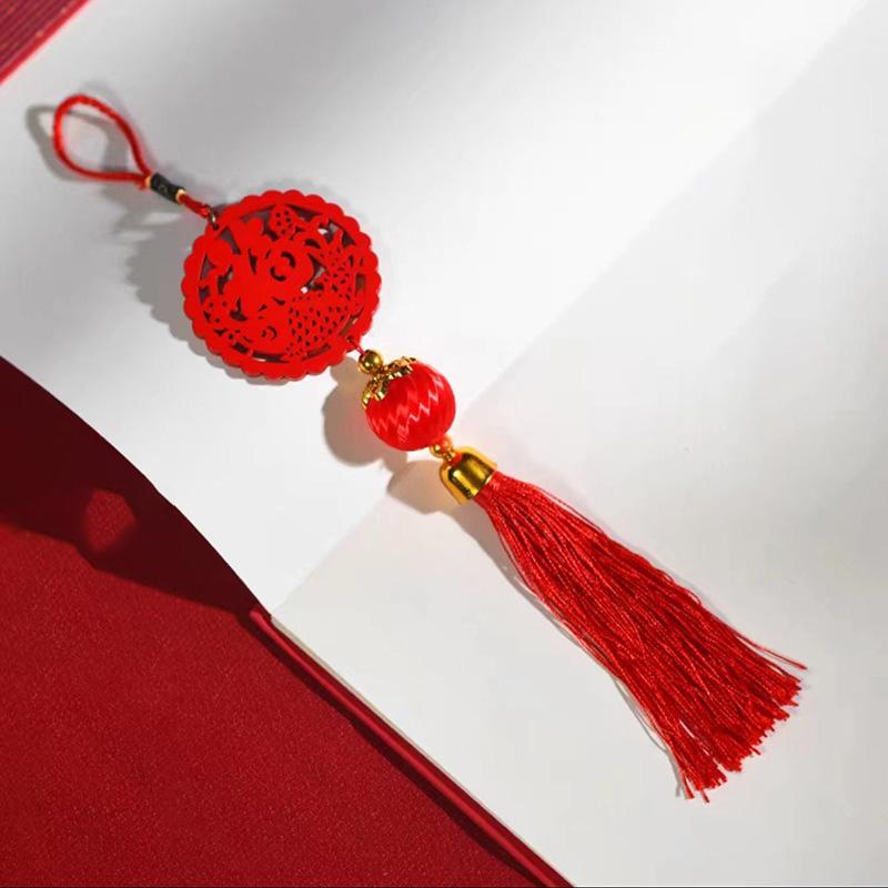 1 шт. С кисточкой Изысканный домашний декор Благоприятный деревянный симпатичный кулон Новогодний подарок Китайский узел