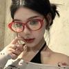 Black Red Oversized Frame Glasses Women Retro Oval Eyeglasses Y2K Anti Blue Light Computer Reading Fashion Spectacles Eyewear