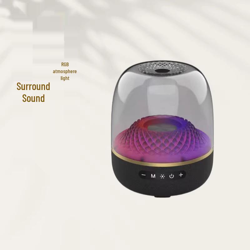 Стеклянный Bluetooth-динамик L-98 Пятого поколения с высококачественным звуком и сабвуфером, Настольная атмосферообразующая подсветка