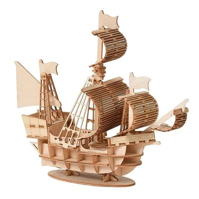 3D парусник деревянная головоломка сборная модель пазл DIY деревянные поделки 3D пазл подарки настольное украшение