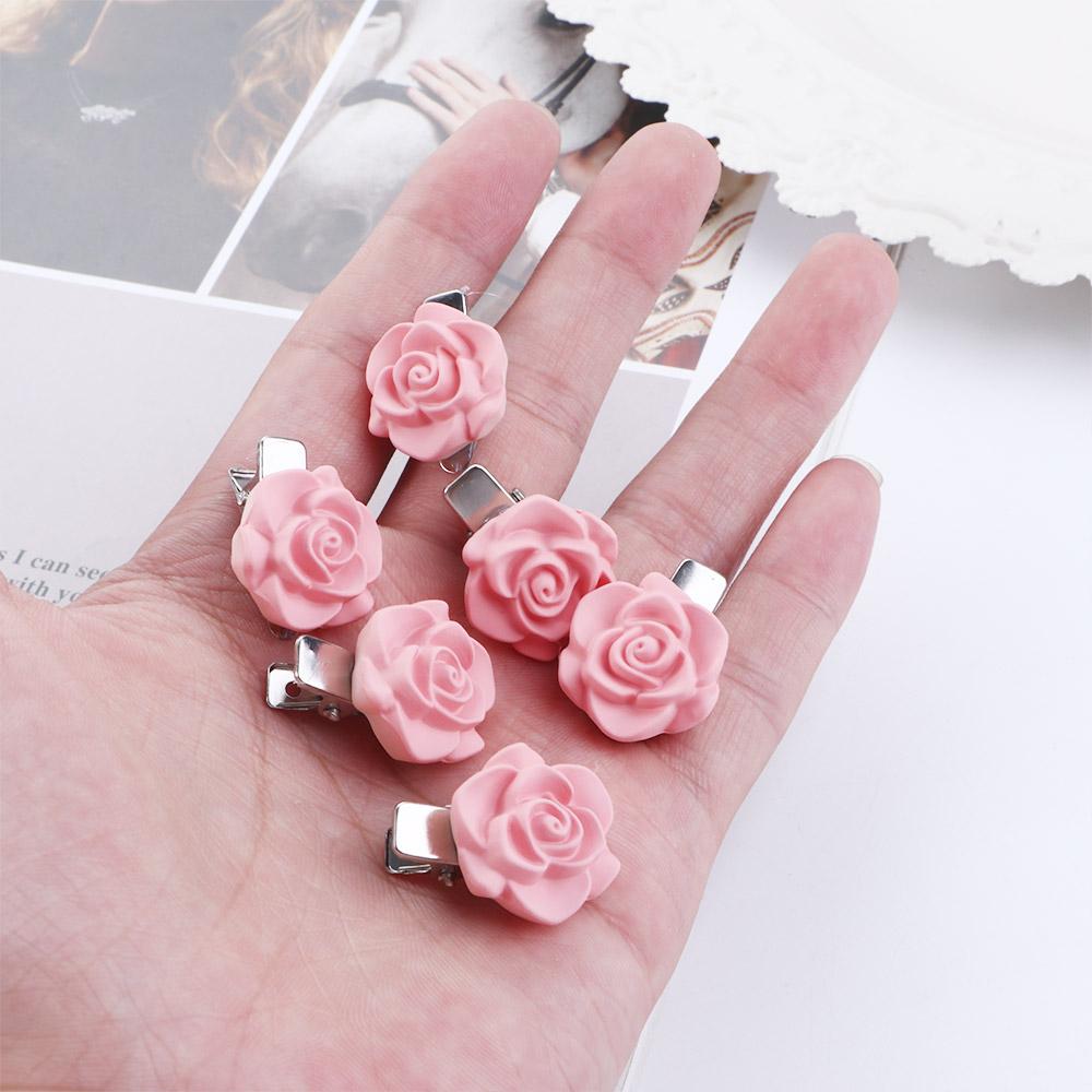Resin Bow Knot Camellia Duckbill Clip Small Side Clip Korean Style Hair Clip Women Hair Accessories