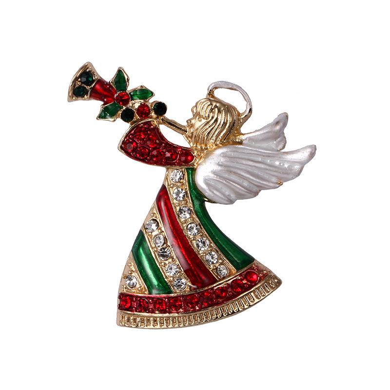 Weiman New European American Style Christmas Cartoon Brooches Includes Christmas Tree Cute Santa Claus Pins Rhinestones All