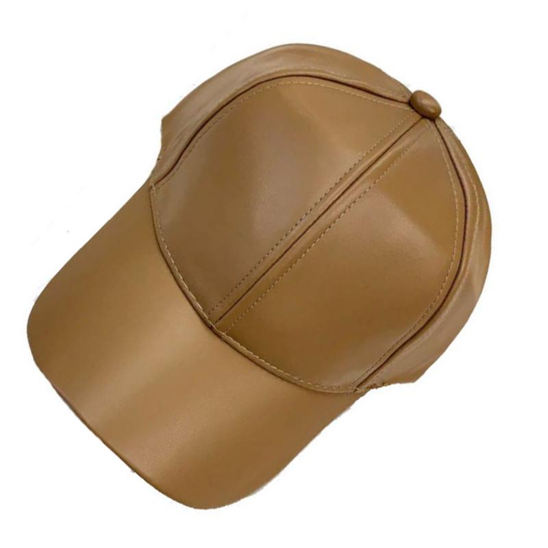 Бейсболка из натуральной кожи для мужчин и женщин, регулируемая кожаная фуражка