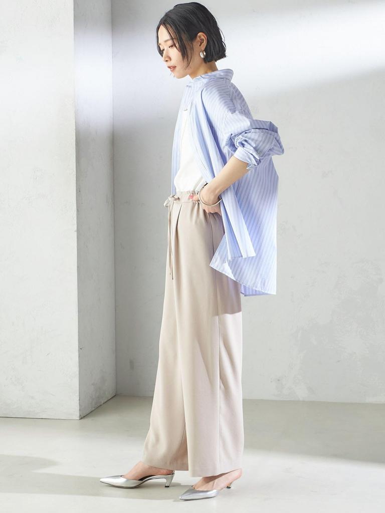 Ships for Women Women's Cool-to-the-touch, Hand-washable Acetate Blend Wide-leg Pants with Satin Back, Light Gray, Size 36 (Product Code: 313130227)