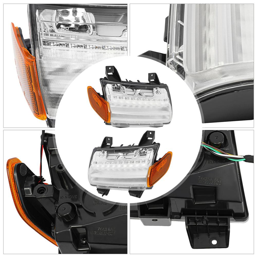 Пара светодиодных дневных ходовых огней с указателями поворота для Jeep Wrangler JL 18-22