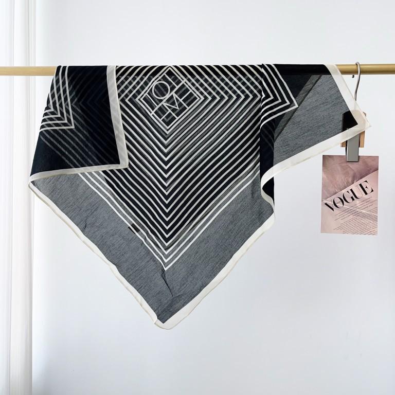 "Silk sponge" spring and summer suit, simple temperament, striped silk scarf ins small square scarf, versatile professional small scarf