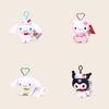 Cinnamoroll Kuromi Character Plush Keychain With Heartshaped Cherry Blossom Hello Kitty For School Bag Gift