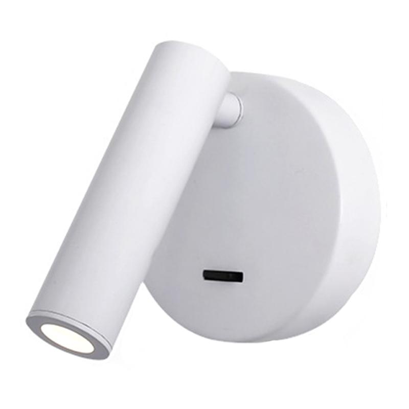 3105 Bedroom Bedside Wall Lamp 350-Degree Rotatable Reading Light Spotlight with Switch,3W Warm Light