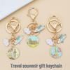 Eiffel Tower & Statue of Liberty Souvenir Keychain - World Scenery Gift Pendant