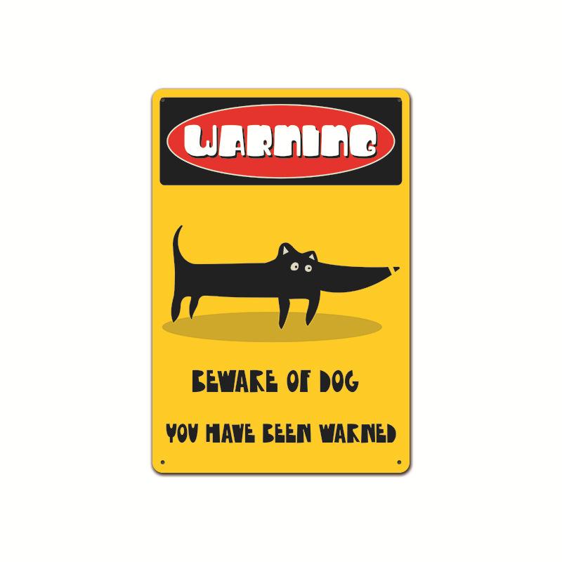 Vintage Tin Art of Courtyard Dog: Garden No - Entry Warning Sign for Home Decoration