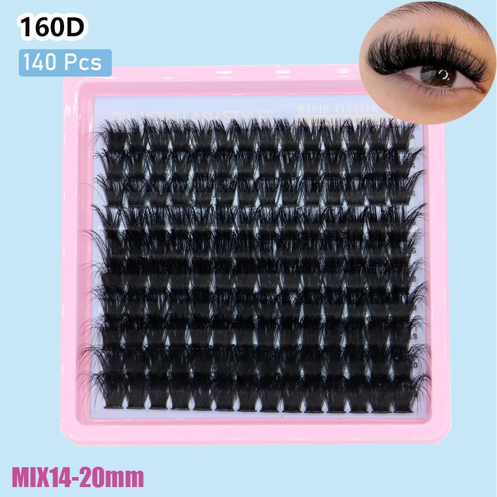 Черные пучковые ресницы, 10 рядов, термоклеевые ресницы CC/D/DD из меха норки, с длинными глазами.