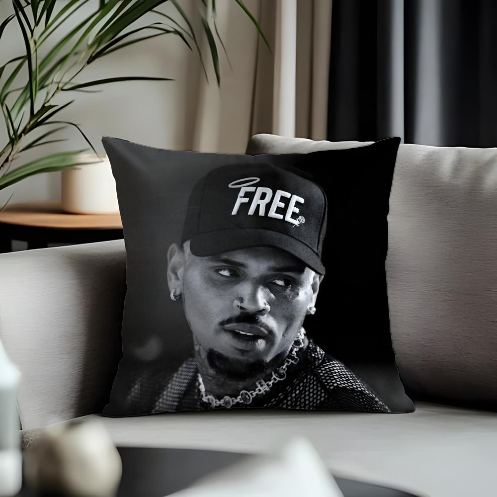 Hot Cchris Brownful Cushion Cover Antidustmite Pillowcase Invisible Zipper Silky Short Plush Sofa Cushion Cover