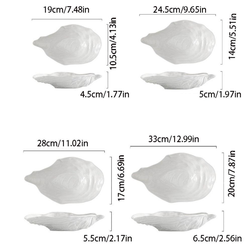 Ceramic Sashimi Plate Oyster Shell Shape Dessert Tray Kitchen Organizer Salad Plate  Home