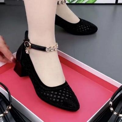 Женские сандалии весна и лето новые сетчатые сандалии с открытым носком дышащие туфли с отверстиями мягкая подошва нескользящие для мамы женские одиночные