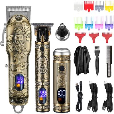 Машинки для стрижки волос для мужчин, триммер с Т-образным лезвием, набор триммеров для волос в носу, лезвие для стрижки, триммер для бороды, триммер для волос в носу, светодиодный дисплей