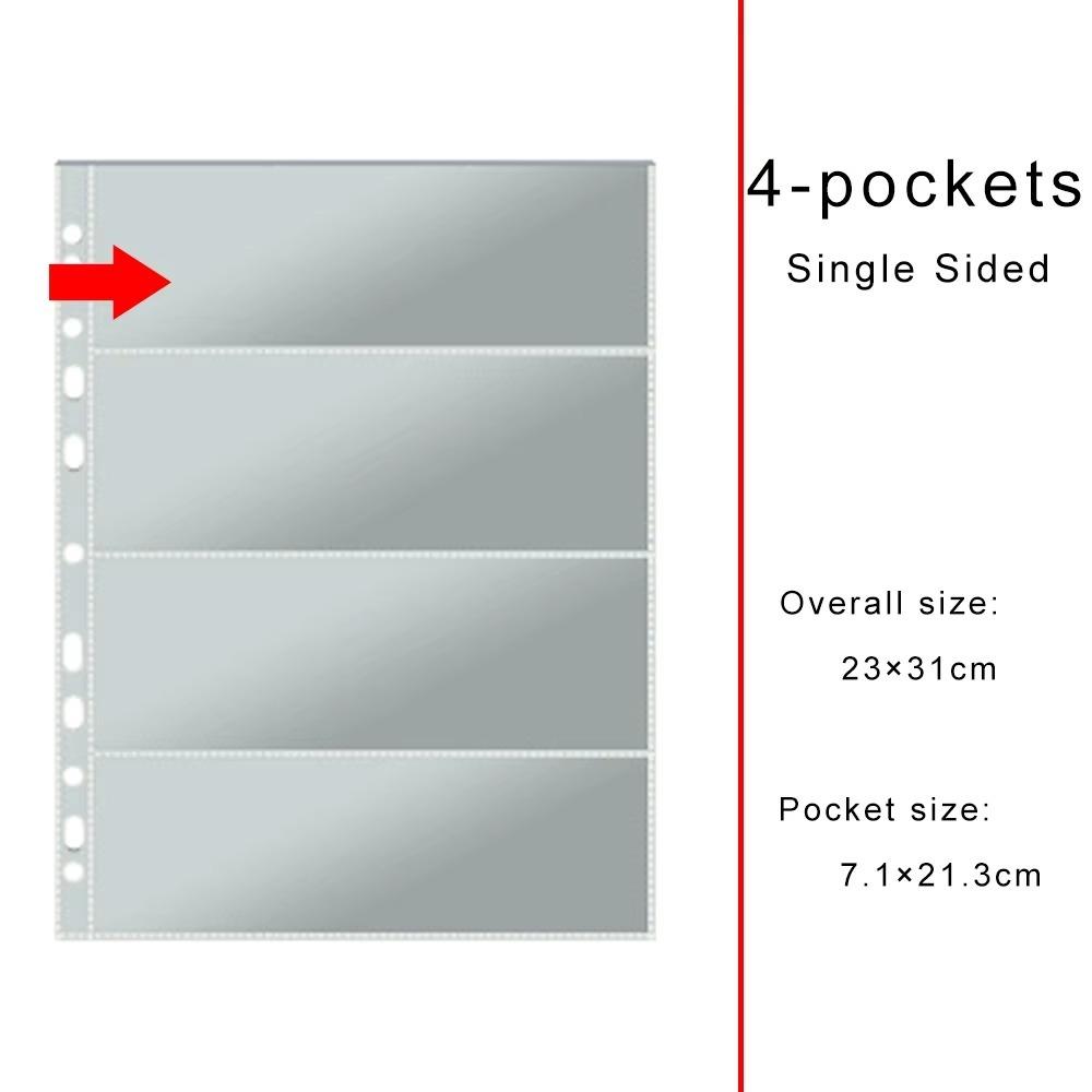 Binder Refill Clear Photo Album Pages A4 11-Hole Card Pages Multi-Pockets Inner Page