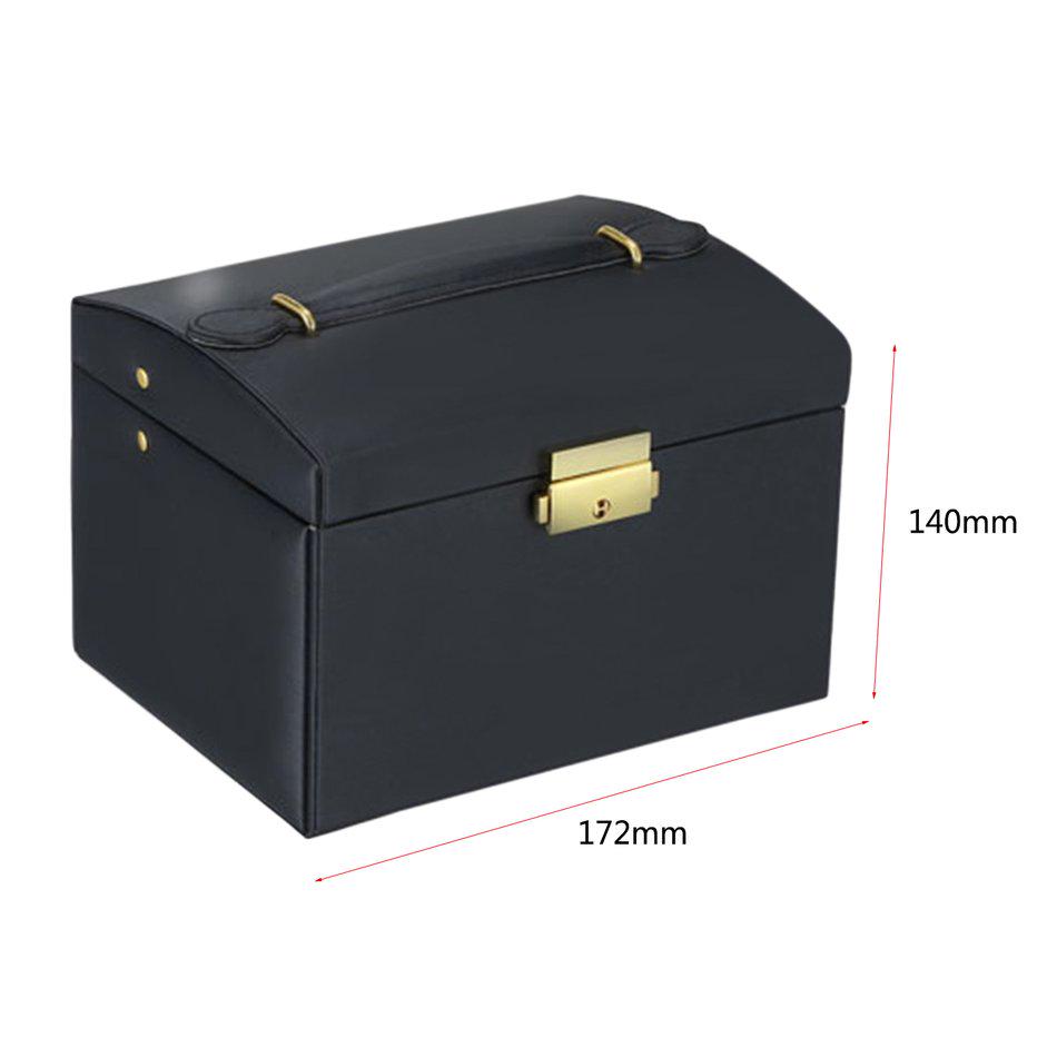 Органайзер для хранения ювелирных изделий из ПУ Трехслойная коробка с двумя ящиками