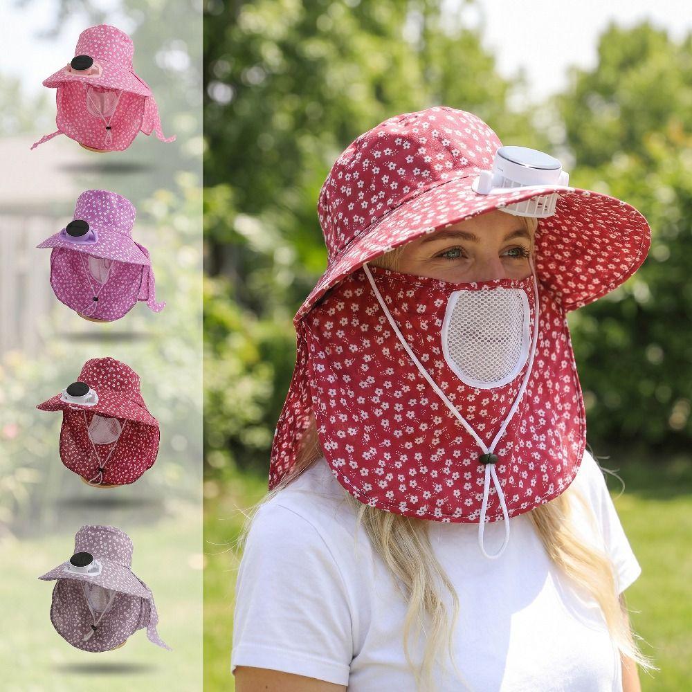 Breathable Solar Fan Hat Elastic Summer Fan Visor Cap Gift Cooling Sunshade Hat Hot Weather