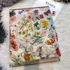Белый 100% Шелковый Шарф Женские Шарфы Bufandas Летние Пляжные Шали Foulard Осень Зима Цветочный Дизайн Длинные Шарфы на Шею Хиджабы