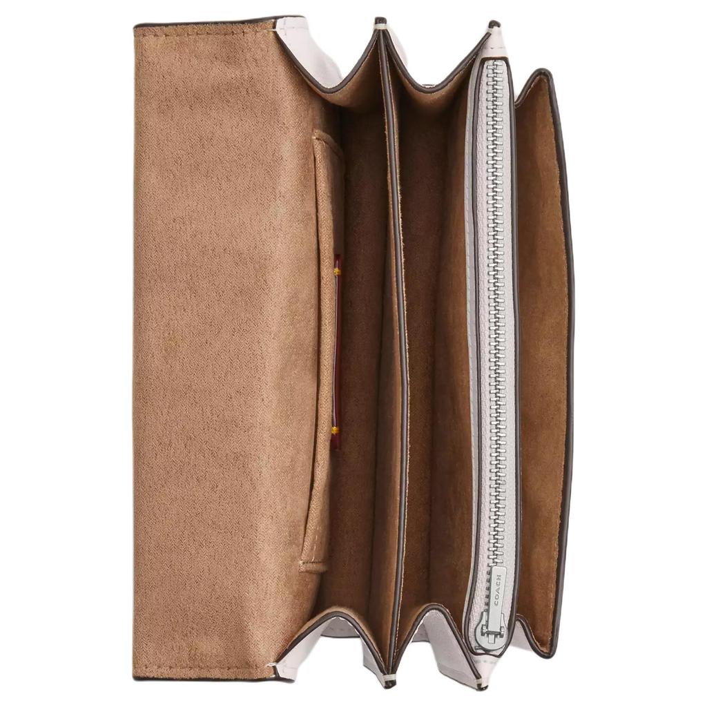 Coach Claire 18 Brand Logo Floral Appliqué Leather Shoulder Crossbody Bag Small Women bags Chalk-White CAK00-SVHA