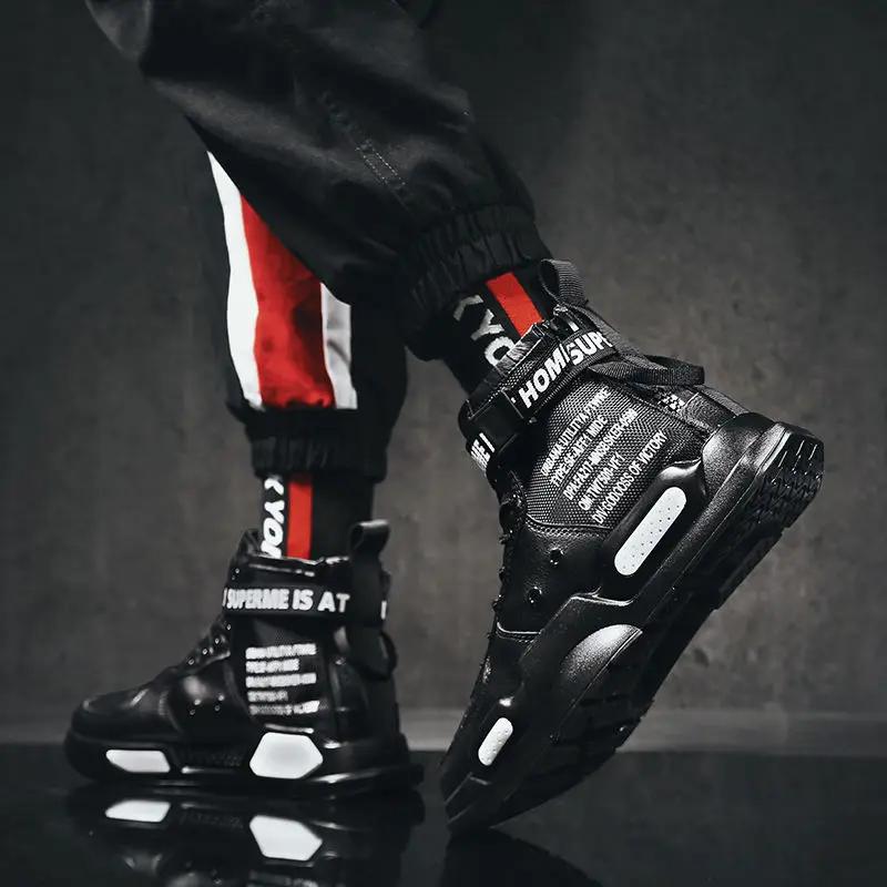 Мужские высокие модные кожаные кроссовки, тренд, горячая распродажа, удобная мужская повседневная обувь, нескользящая дышащая мужская обувь