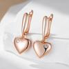 Golden Love Heart Pendant Earrings Simple Women Earrings Party Daily Fashion Jewelry Micro Inlay Zircon Gifts