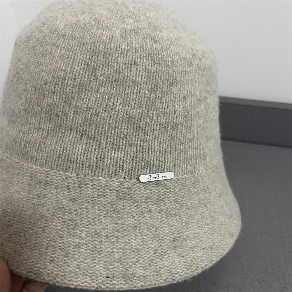 Универсальная женская осенне-зимняя вязаная шляпа-ведро, новая темпераментная теплая шляпа-ведро, подчеркивающая маленькое лицо, большой обхват головы, шляпа-панама, тренд