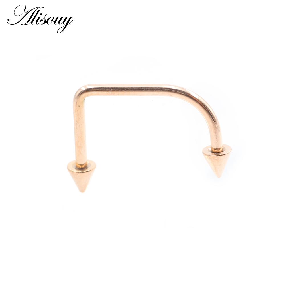 Alisouy 1PC U-образный шип конуса из нержавеющей стали подкова губа лабрет носовые кольца ухо уха серьги Daith Helix пирсинг украшения для тела